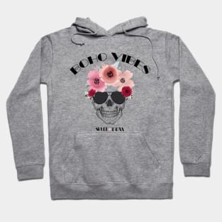 Boho Vibes - skull with sunglasses Hoodie